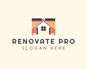 Paint Roller House Renovation logo design