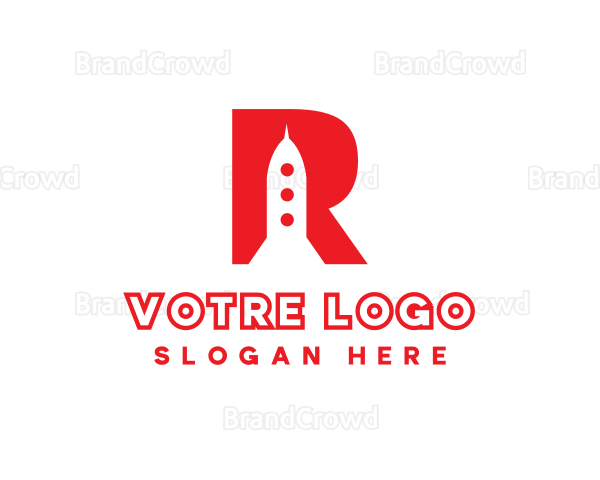 Rocket Ship Letter R Logo