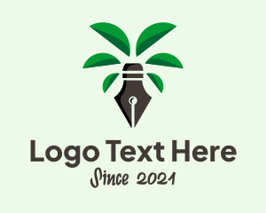 Vector - Pen Palm Tree Publishing logo design