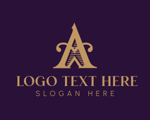Hairdresser - Elegant Antique Medieval Letter A logo design