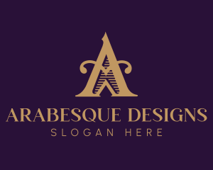 Elegant Antique Medieval Letter A logo design