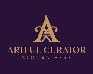 Elegant Antique Medieval Letter A logo design