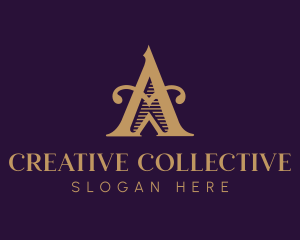 Elegant Antique Medieval Letter A logo design