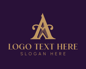 Vintage - Elegant Antique Medieval Letter A logo design