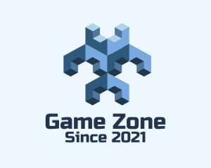 Online Gamer - 3D Gaming Blocks logo design