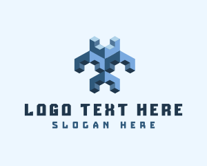 3d - 3D Gaming Blocks logo design