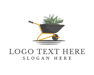 Landscaping - Gardening Lawn Wheelbarrow logo design
