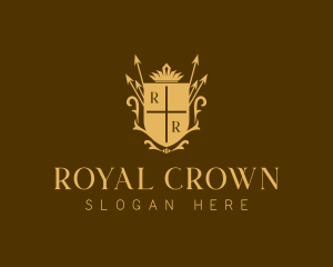 Crown Arrows Shield logo design