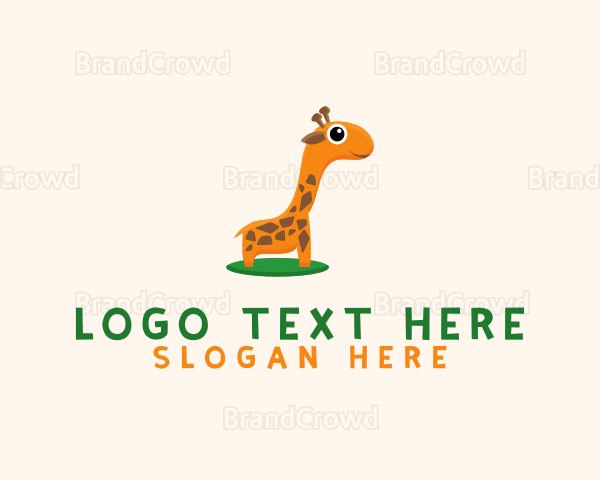 Baby Giraffe Animal Logo