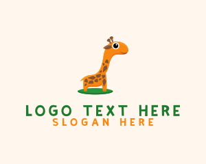 Stuffed Toy - Baby Giraffe Animal logo design