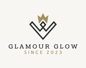 Wedding - Diamond Crown Letter W logo design