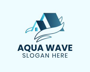 Blue House Waves logo design