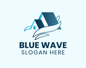 Blue House Waves logo design