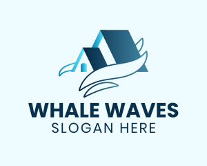 Blue House Waves logo design