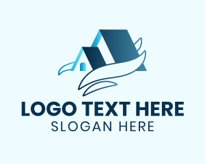 Cleaning - Blue House Waves logo design