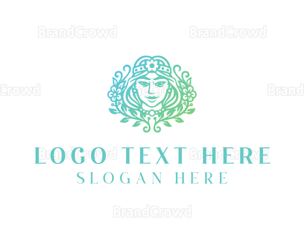 Beautiful Flower Woman Spa Logo