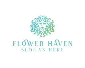 Beautiful Flower Woman Spa  logo design