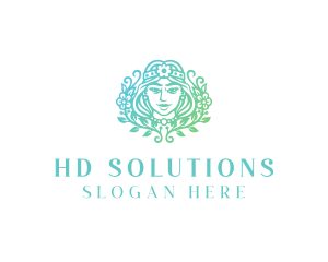 Beautiful Flower Woman Spa  logo design