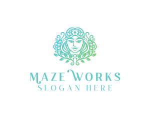 Beautiful Flower Woman Spa  logo design