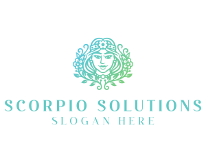 Beautiful Flower Woman Spa  logo design