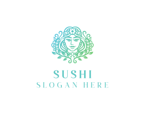 Beautiful Flower Woman Spa  logo design