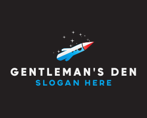 Blue Space Rocket  logo design