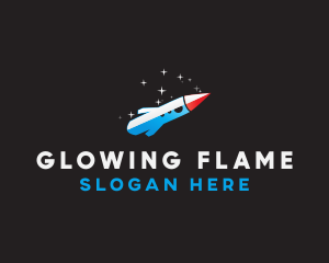 Blue Space Rocket  logo design