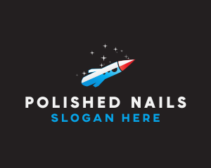 Blue Space Rocket  logo design