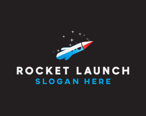 Rocket - Blue Space Rocket logo design