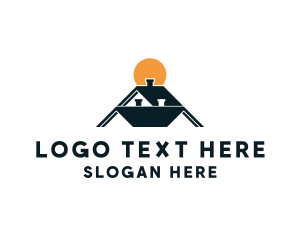 Residence - House Roofing Property logo design
