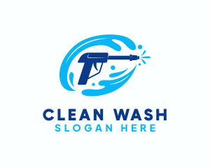 Washer - Cleaning Hydraulic Washer logo design