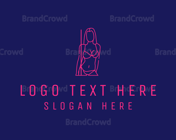 Neon Nightclub Lady Logo