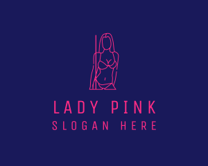 Neon Nightclub Lady  logo design