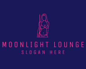 Nightclub - Neon Nightclub Lady logo design