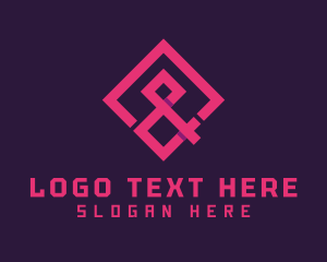Ligature - Pink Diamond Ampersand logo design