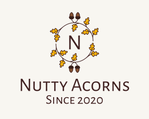 Acorn Autumn Leaves  logo design