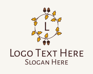 Acorn Autumn Leaves  Logo
