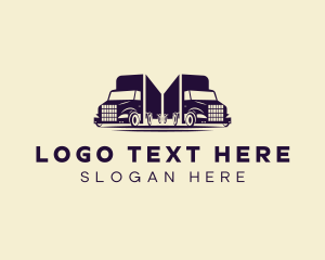 Forwarding - Delivery Transport Truck logo design