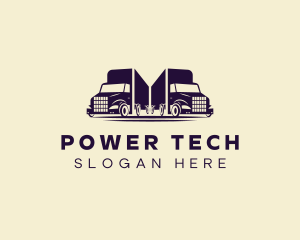 Truckload - Delivery Transport Truck logo design