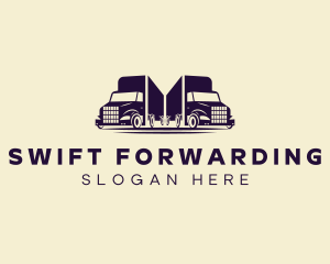 Delivery Transport Truck logo design