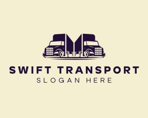 Delivery Transport Truck logo design