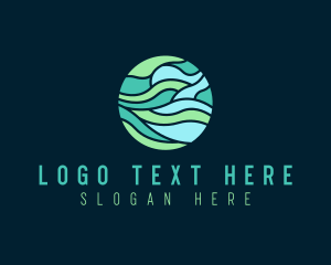 Wave - Circle Wave Flow logo design