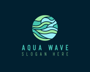 Circle Wave Flow logo design