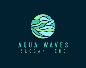 Circle Wave Flow logo design