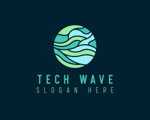 Circle Wave Flow logo design