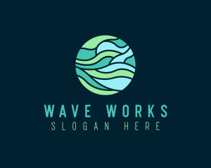 Circle Wave Flow logo design