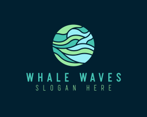 Circle Wave Flow logo design