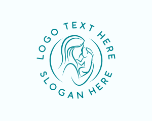 Breastfeeding - Mother Child Parenting logo design