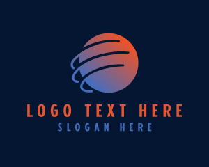 E Commerce - Telecom Network Globe logo design