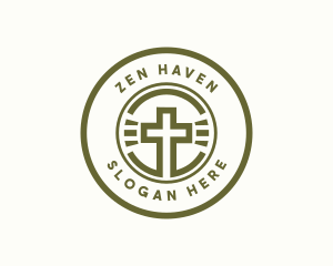 Retreat - Religious Christian Cross logo design